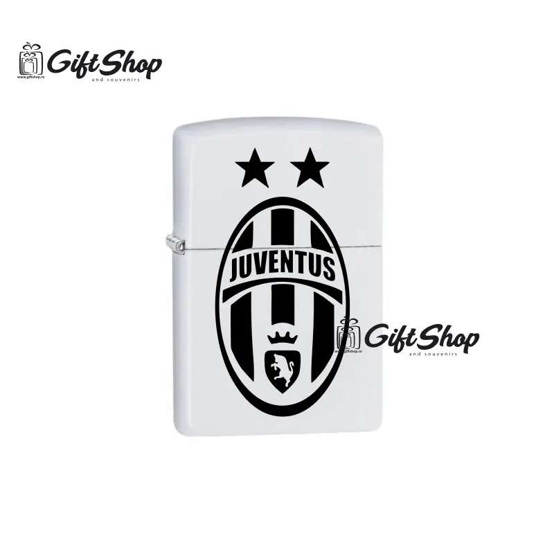 Juventus, bricheta metalica gravata laser cu mesajv